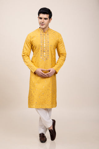 Yellow Kurta Pajama For Men