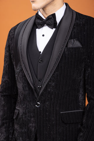 BLACK DESIGNER VELVET TUXEDO