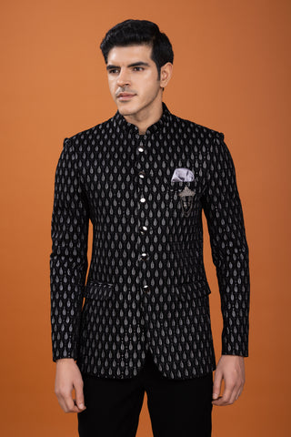 Black Bandhgala Set For Men