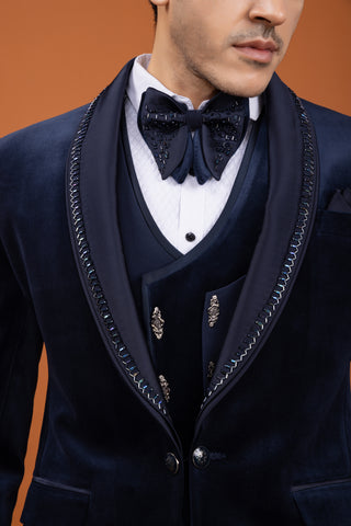 NAVY BLUE COTRISE TUXEDO