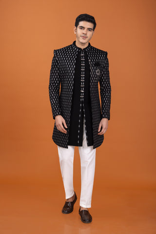 Black Indo Western For Men Wedding
