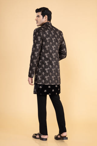 BROWN PETAL SHRUG INDOWESTERN