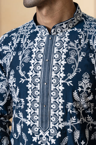 TEAL EMBROIDERY KURTA SET