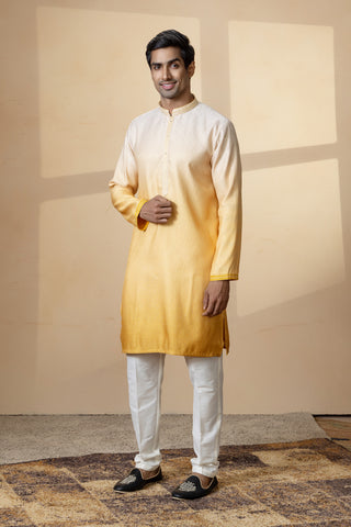 YELLOW OMBRE KURTA SET