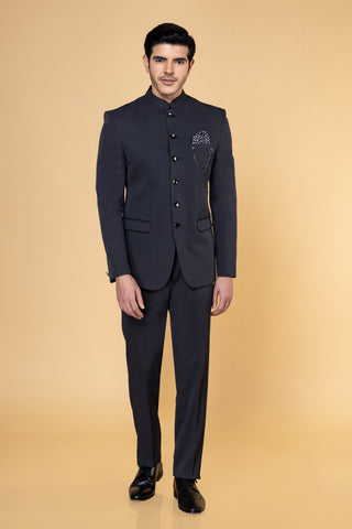DARK GREY STATELY JODHPURI SET