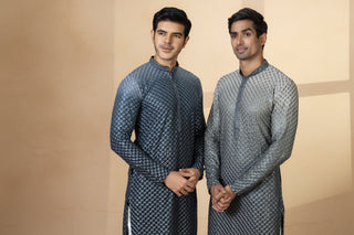 GREY OMBRE KURTA SET