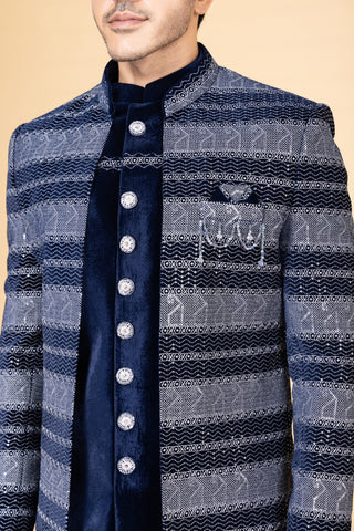 NAVY BLUE SEABED SHRUG INDO WESTERN