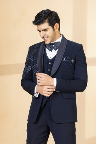 NAVY BLUE AARAV TUXEDO