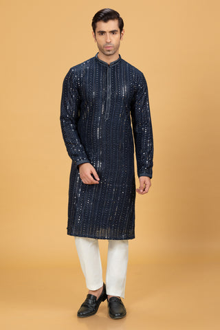 Bollywood Style Blue Kurta For Men