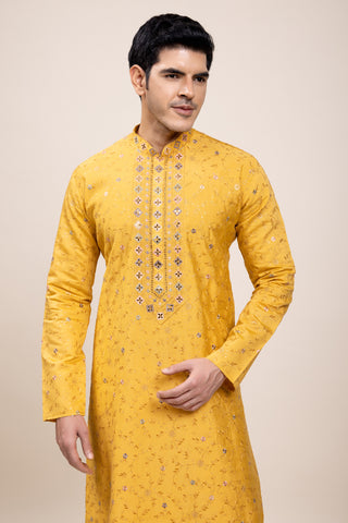 Yellow Kurta Pajama For Men For Haldi