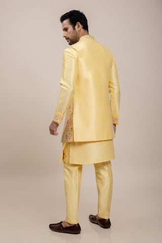 YELLOW CHARISMA JACKET KURTA SET