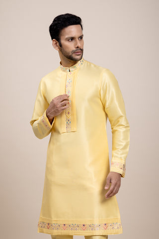YELLOW CHARISMA JACKET KURTA SET
