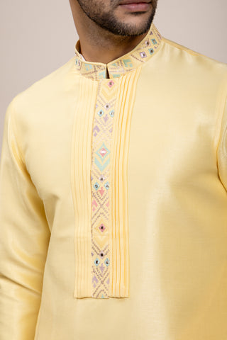 YELLOW CHARISMA JACKET KURTA SET