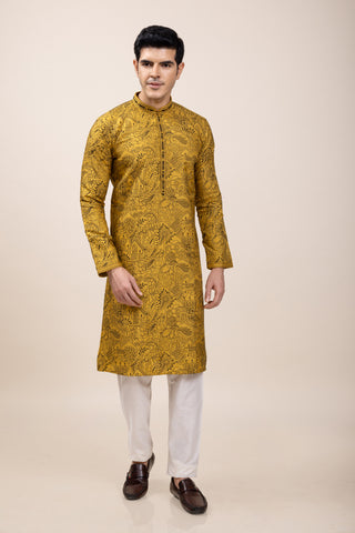 Yellow Kurta Pajama For Haldi 