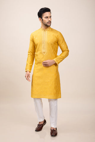 Yellow Haldi Kurta For Men