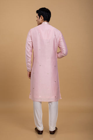 PINK PHOOL KURTA SET