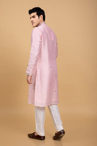 PINK PHOOL KURTA SET