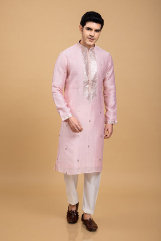 Pink Kurta Pajama For Men