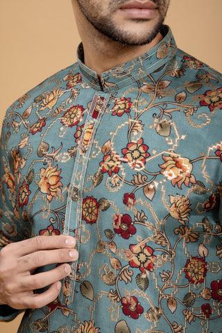 SEA GREEN KUNWAR KURTA SET