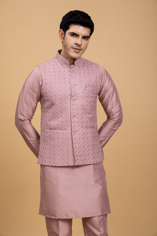 Silk kurta pajama With Jacket Kurta Set