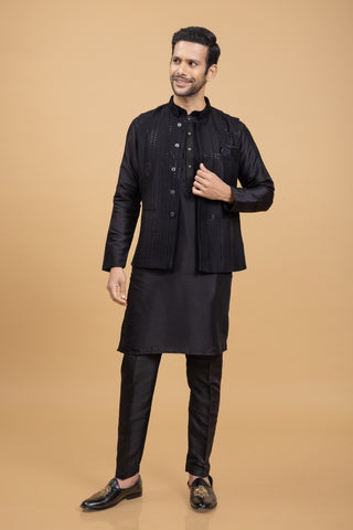 BLACK RAVEN JACKET KURTA SET