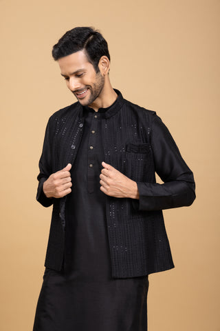 BLACK RAVEN JACKET KURTA SET