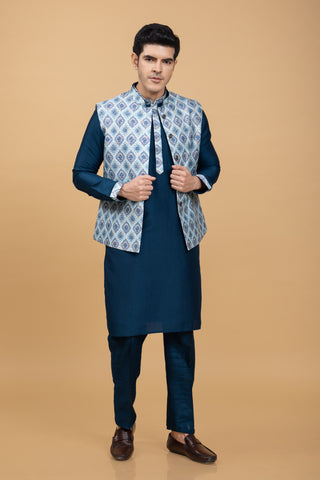 BLUE SITARE JACKET KURTA SET