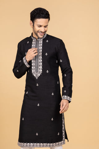 BLACK OPULENT KURTA SET