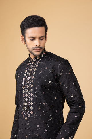 Black Kurta Pajama Set For Men