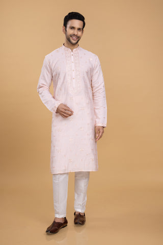 PINK PEAK SHAWL KURTA SET