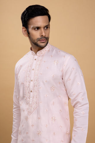 PINK PEAK SHAWL KURTA SET