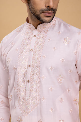 PINK PEAK SHAWL KURTA SET