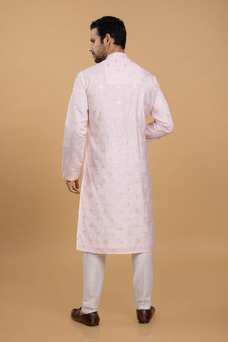 PINK PEAK SHAWL KURTA SET