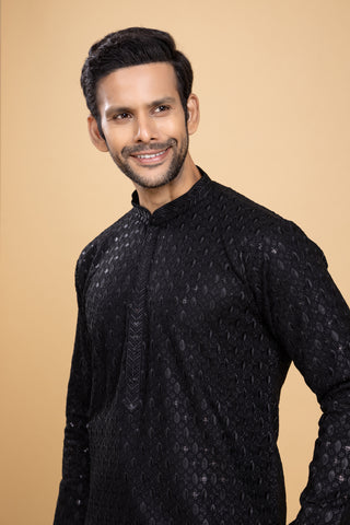 Z BLACK SHIMMER KURTA SET