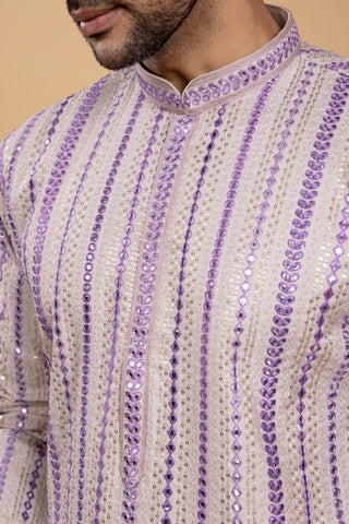 Purple Sequin kurta pajama