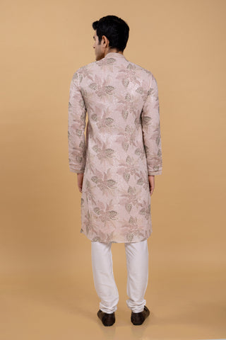 PINK FLORAL KURTA SET