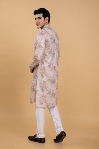 PINK FLORAL KURTA SET
