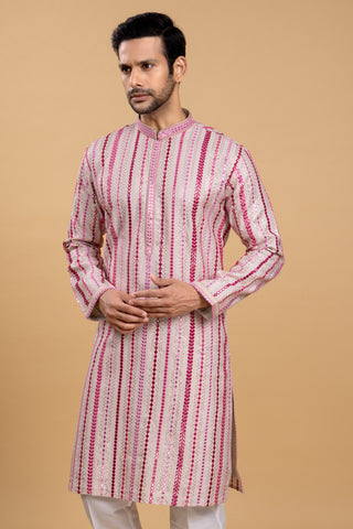 HOT PINK RAINFALL KURTA SET