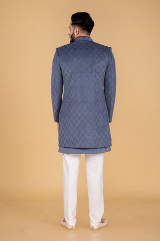 OBTUSE BLUE SUEDE SHRUG INDOWESTERN