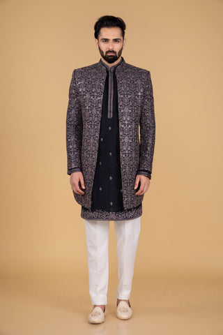 DARK GREY VERVE INDO WESTERN