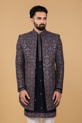 DARK GREY VERVE INDO WESTERN