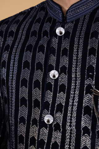 BLACK GLEAM SEMI-INDO WESTERN