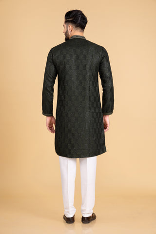 DARK GREEN SHIMMER KURTA SET