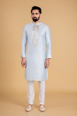 Sky Blue Kurta Pajama For Men