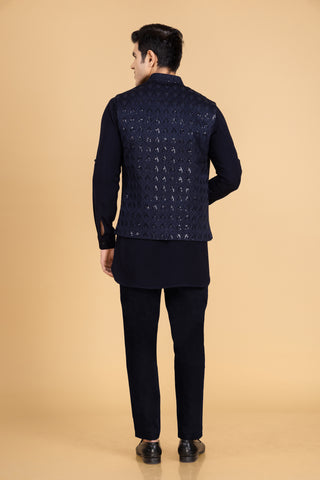 BLUE CORAL JACKET KURTA SET
