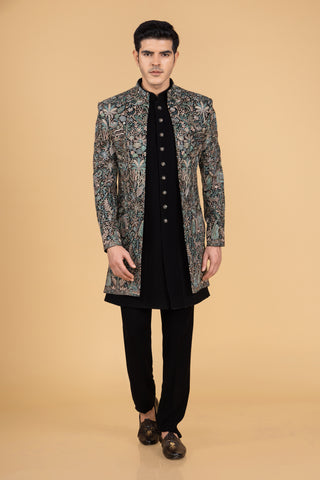Black Shrug Indowestern for Dulha