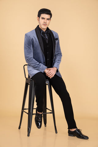 Blue Tuxedo For Men Velvet For Men For Wedding