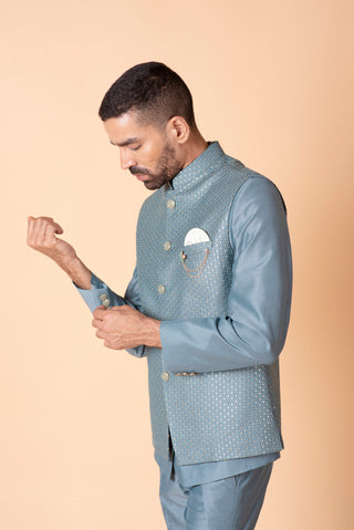 SKY BLUE SHRUG JODHPURI