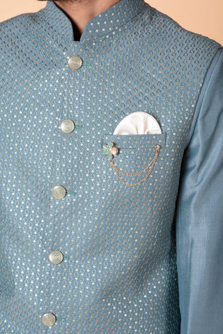 SKY BLUE SHRUG JODHPURI