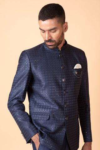 NAVY BLUE SEQUIN JODHPURI